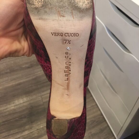 La Fenice Venezia pink snakeskin heels - Picture 7 of 7